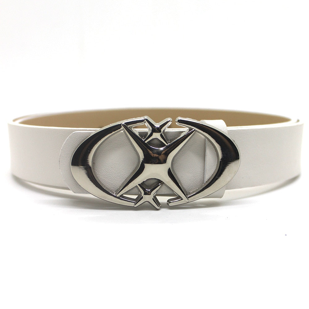 Black X Star Belt by 2KWRLD, 105cm strap with star pattern, stylish and durable accessory for casual wear.