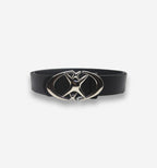 Black X Star Belt by 2KWRLD with a 105cm length featuring a star-shaped buckle and sleek design.