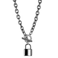 Black Lockdown Chain by 2KWRLD, durable steel chain with secure locking mechanism, designed for heavy-duty use and security.