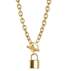 Black Lockdown Chain by 2KWRLD with sturdy links and sleek design, ideal for secure fastening or fashion accessories.