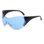 Black Fuse Oversize Glasses by 2KWRLD with large frame and clear lenses, stylish and trendy eyewear for everyday wear.