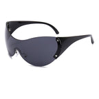 Black Fuse Oversize Glasses by 2KWRLD with large, rounded frames and clear lenses, stylish eyewear for a bold look.
