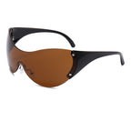 Black Fuse Oversize Glasses by 2KWRLD with thick frames and square lenses, stylish and bold eyewear for a modern look.