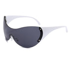Black Fuse Oversize Glasses by 2KWRLD featuring large, rounded frames and clear lenses, stylish and modern eyewear.