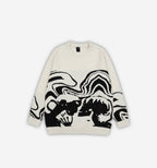 Black DV Knit sweater by 2KWRLD displayed on a mannequin, showcasing its soft fabric and classic fit.