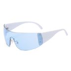 Black Wrap Glasses from 2KWRLD with sleek design and tinted lenses, perfect for stylish sun protection.