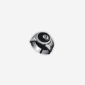Silver 8 Ball Ring by 2KWRLD featuring a classic black and white 8 ball design on a polished band
