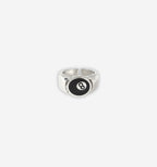 Silver 8 ball ring by 2KWRLD featuring a detailed black and white 8 ball design on a sleek band.
