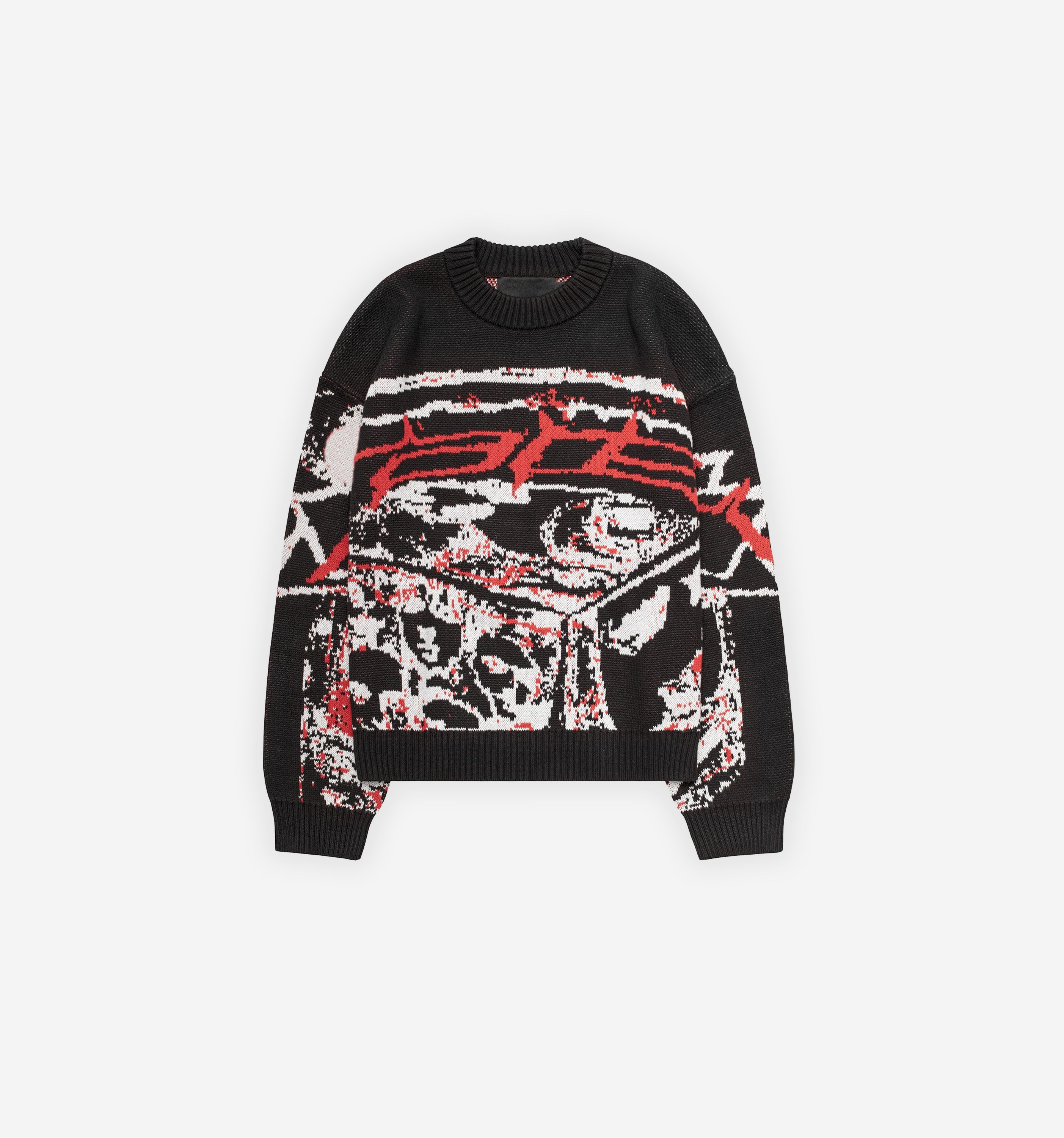 Black Boem Knit by 2KWRLD featuring soft, textured knit fabric and a relaxed fit, displayed on a neutral background.