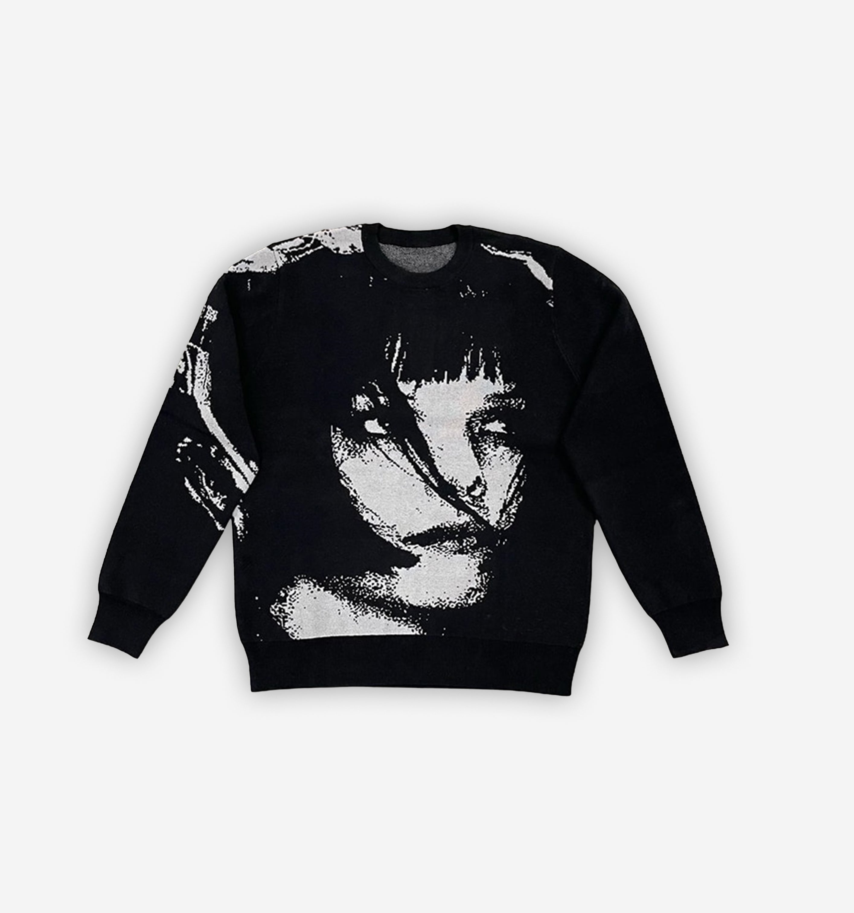 Black face knit mask by 2KWRLD, featuring a snug fit and breathable fabric, ideal for cold weather and outdoor activities.