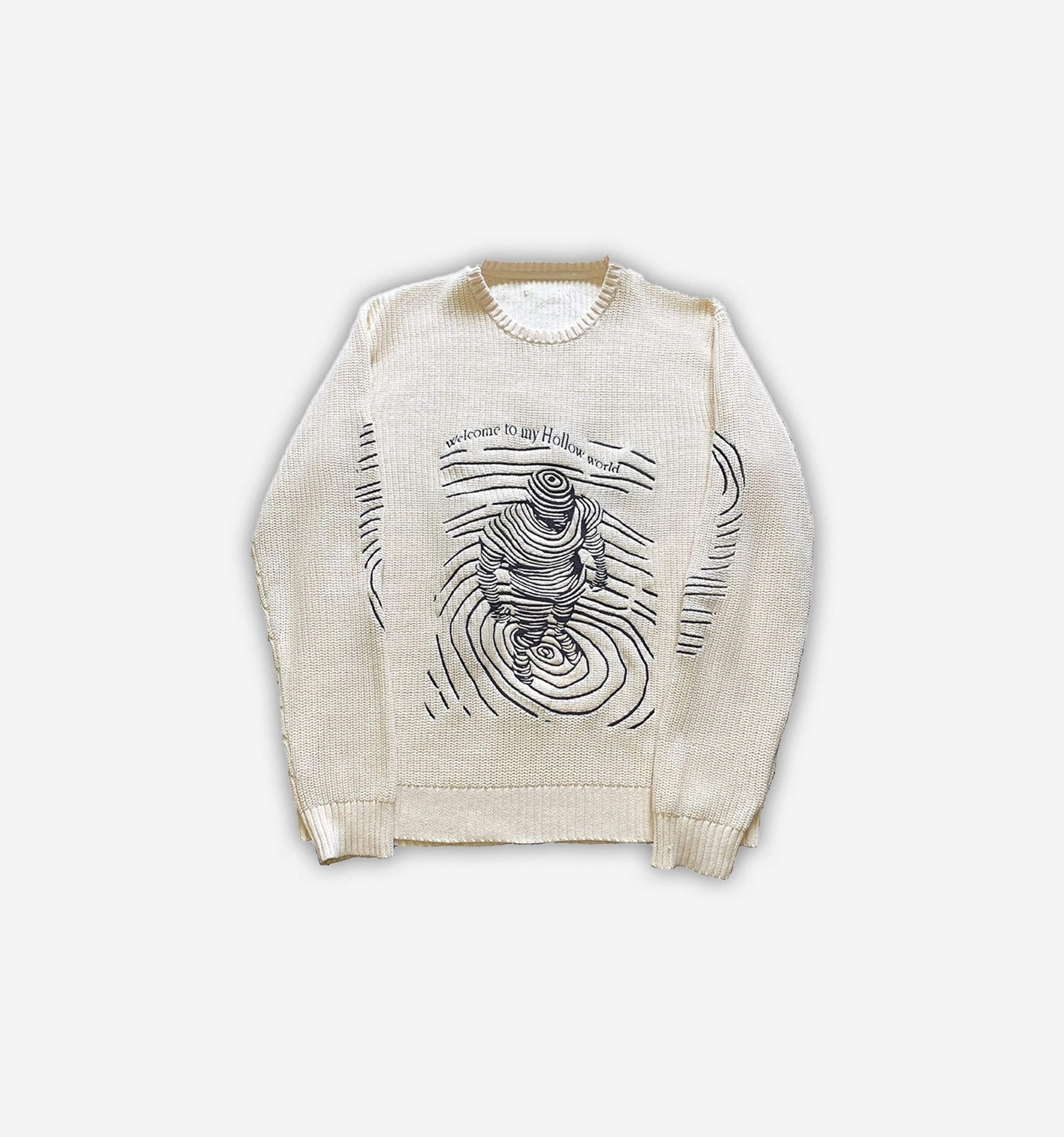 Black Storm Sweater by 2KWRLD featuring a cozy knit texture and a relaxed fit, perfect for casual wear.