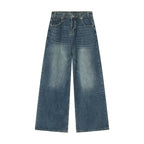 Light blue loose-fit denim jeans from 2KWRLD's Metro Mist collection, shown laid flat with visible seams and pockets.