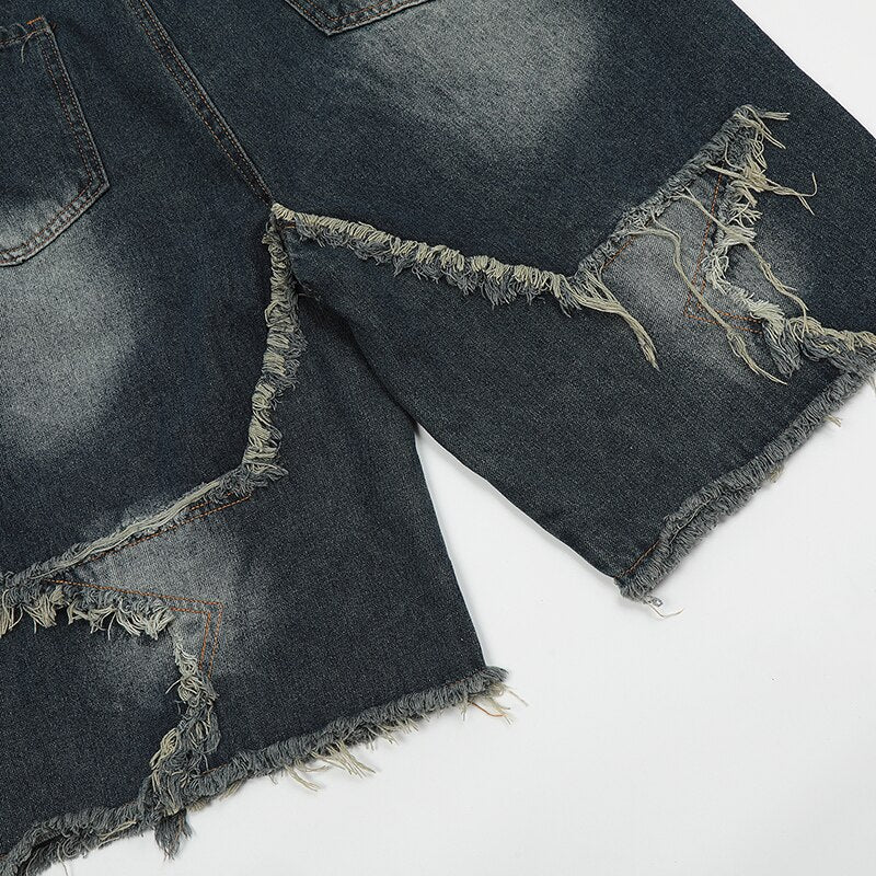 Distressed Star Jorts – 2K WRLD