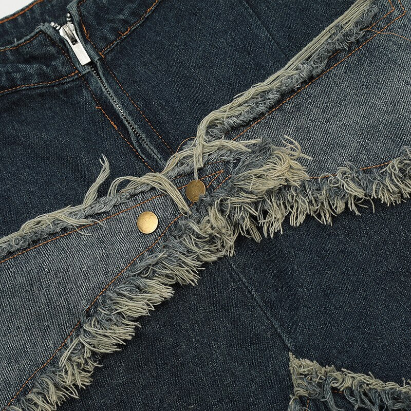 Distressed Star Jorts – 2K WRLD