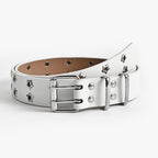 White 2KWRLD Star Belt with 110cm length, featuring star-shaped design and adjustable strap for a stylish accessory.