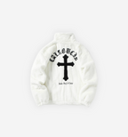 White Cross Signum fleece jacket by 2KWRLD featuring a comfortable fit and logo detail on the front.