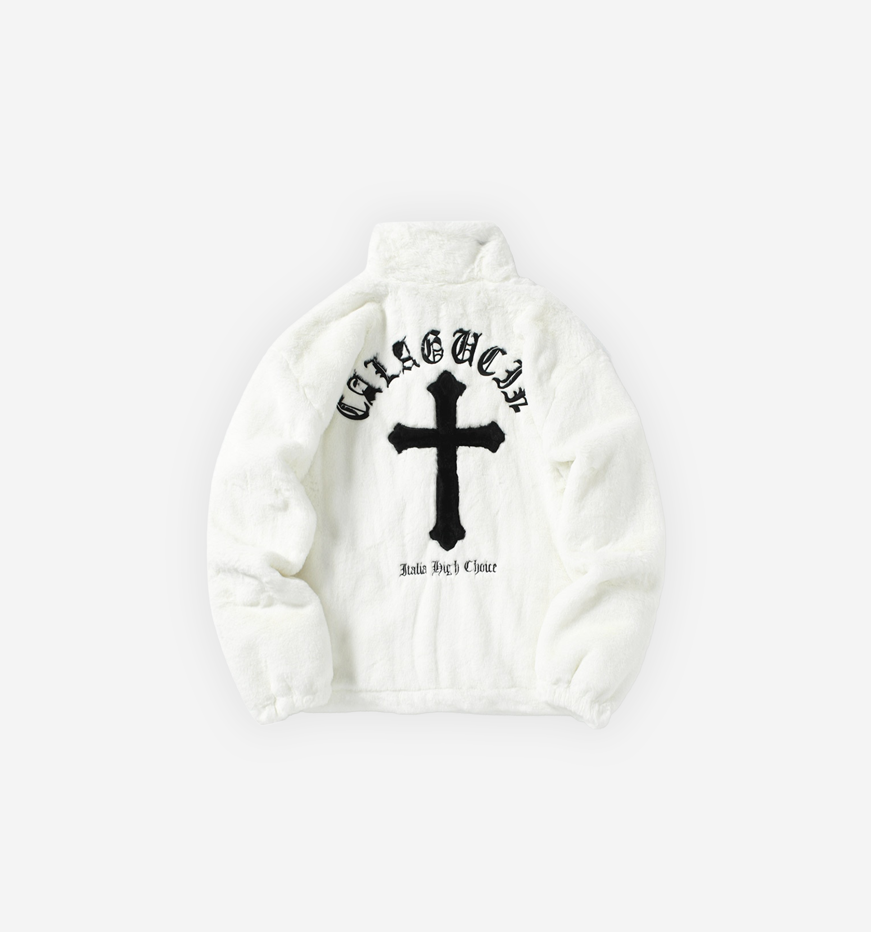 White Cross Signum fleece jacket by 2KWRLD featuring a comfortable fit and logo detail on the front.