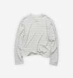 Striped long-sleeve shirt by 2KWRLD featuring a casual fit and vibrant horizontal stripe pattern, displayed on a hanger.