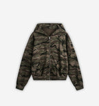 Camouflage hoodie on a light gray background