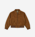 Brown suede jacket on a white background