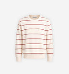 Striped sweater by 2KWRLD featuring bold horizontal stripes, long sleeves, and a cozy knit design.