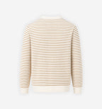 Striped waffle knit sweater by 2KWRLD featuring a cozy, textured design in alternating stripes, perfect for casual wear.