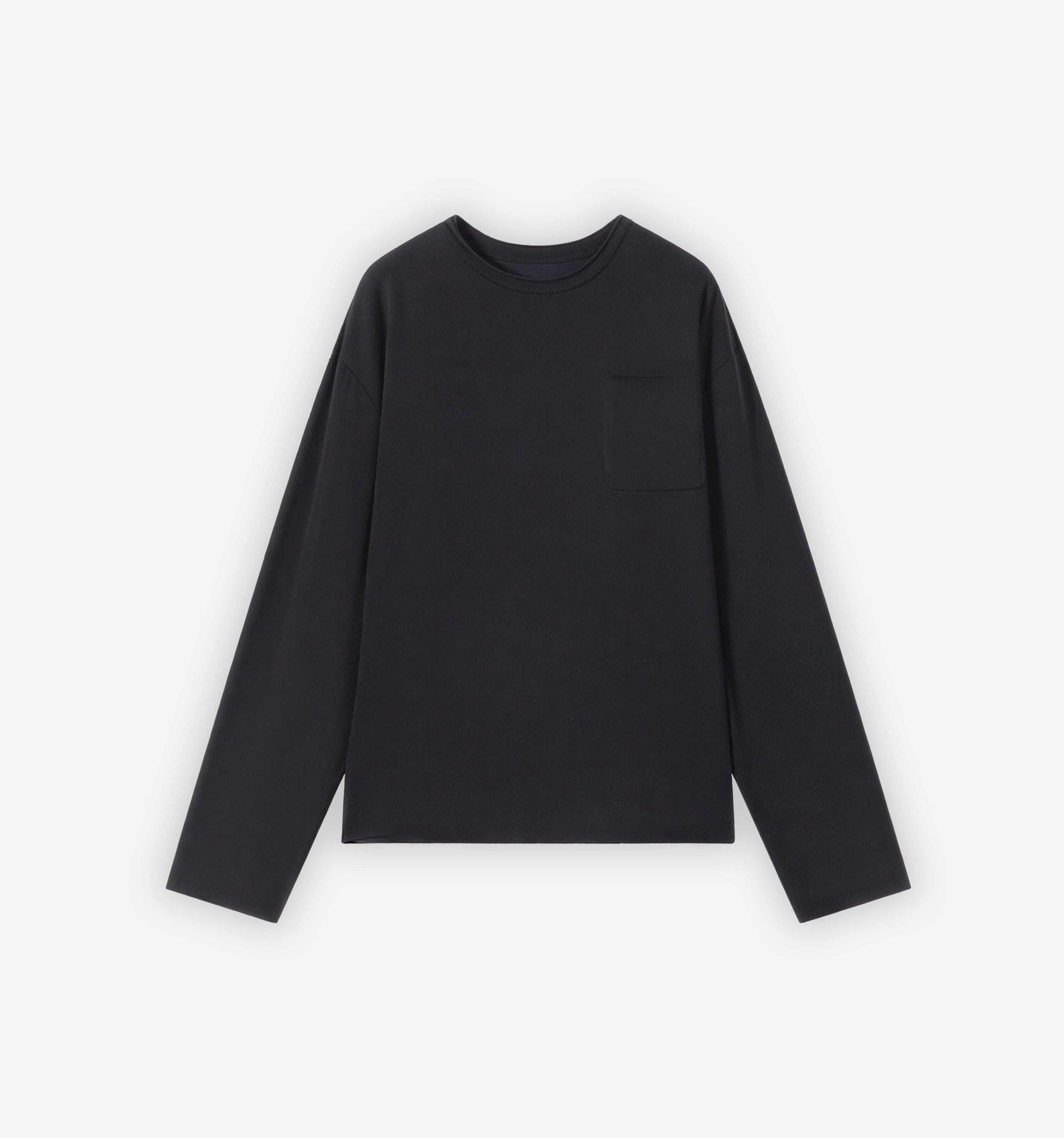 Black 2KWRLD base layer longsleeve shirt with long sleeves and fitted design, ideal for layering or active wear.