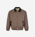 Reversible grid pattern jacket by 2KWRLD featuring a stylish checkered design and casual fit.