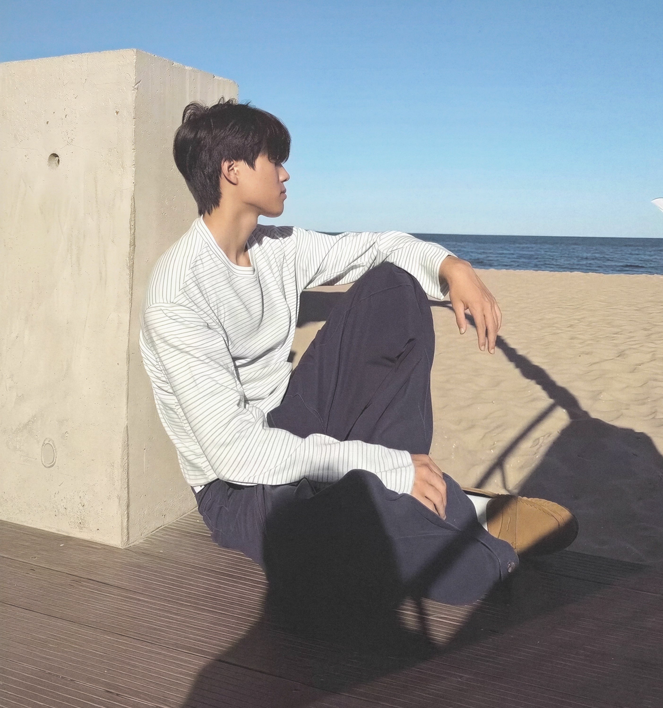 Striped Longsleeve Shirt by 2KWRLD, featuring a classic pattern and comfortable fit on a model.