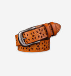 2KWRLD Sheridan belt featuring a stylish leather strap with metal buckle, designed for a sleek and modern look.