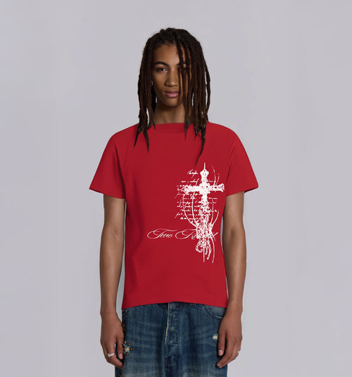 Stencil Cross T-Shirt (200 GSM) - 2K WRLD