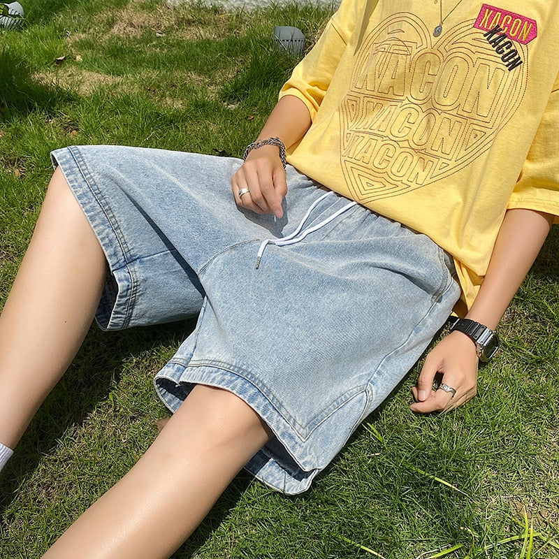 Loose Denim Shorts - 2K WRLD