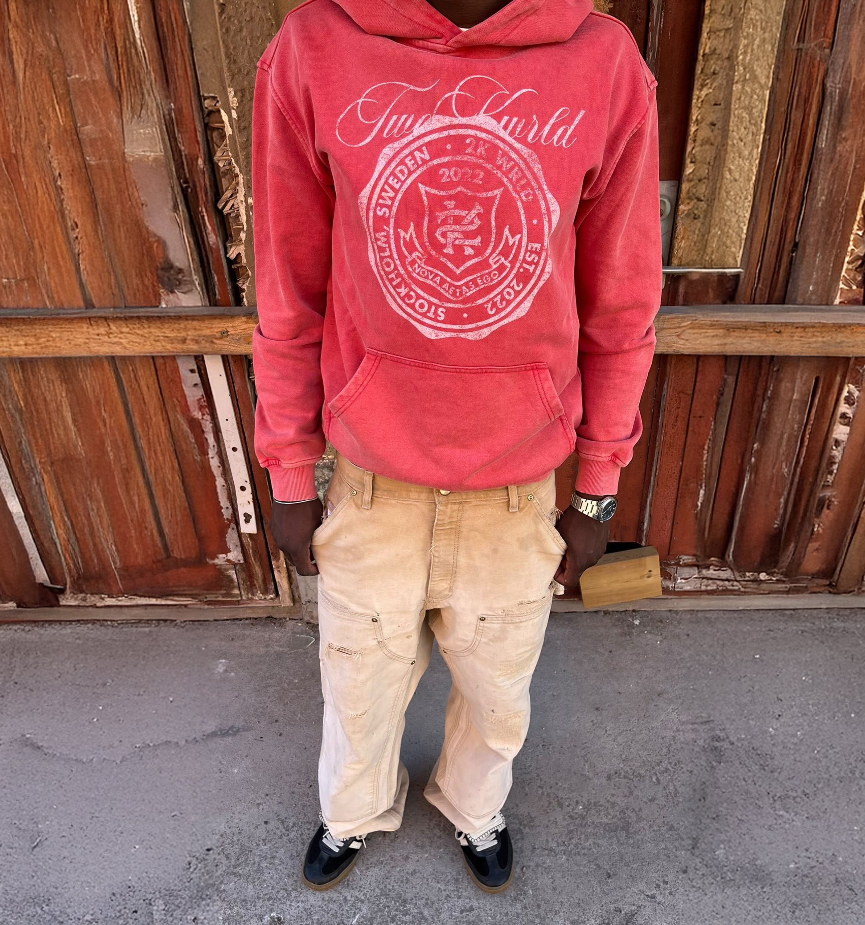 Coral Washed Hoodie