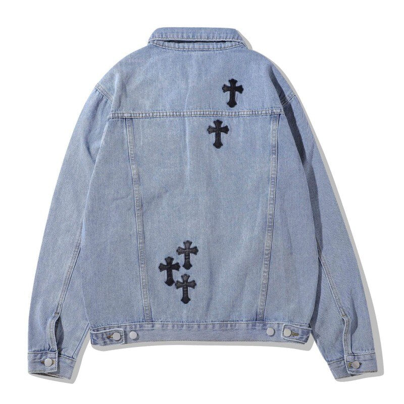 2KWRLD™ Cross Denim Jacket - 2K WRLD
