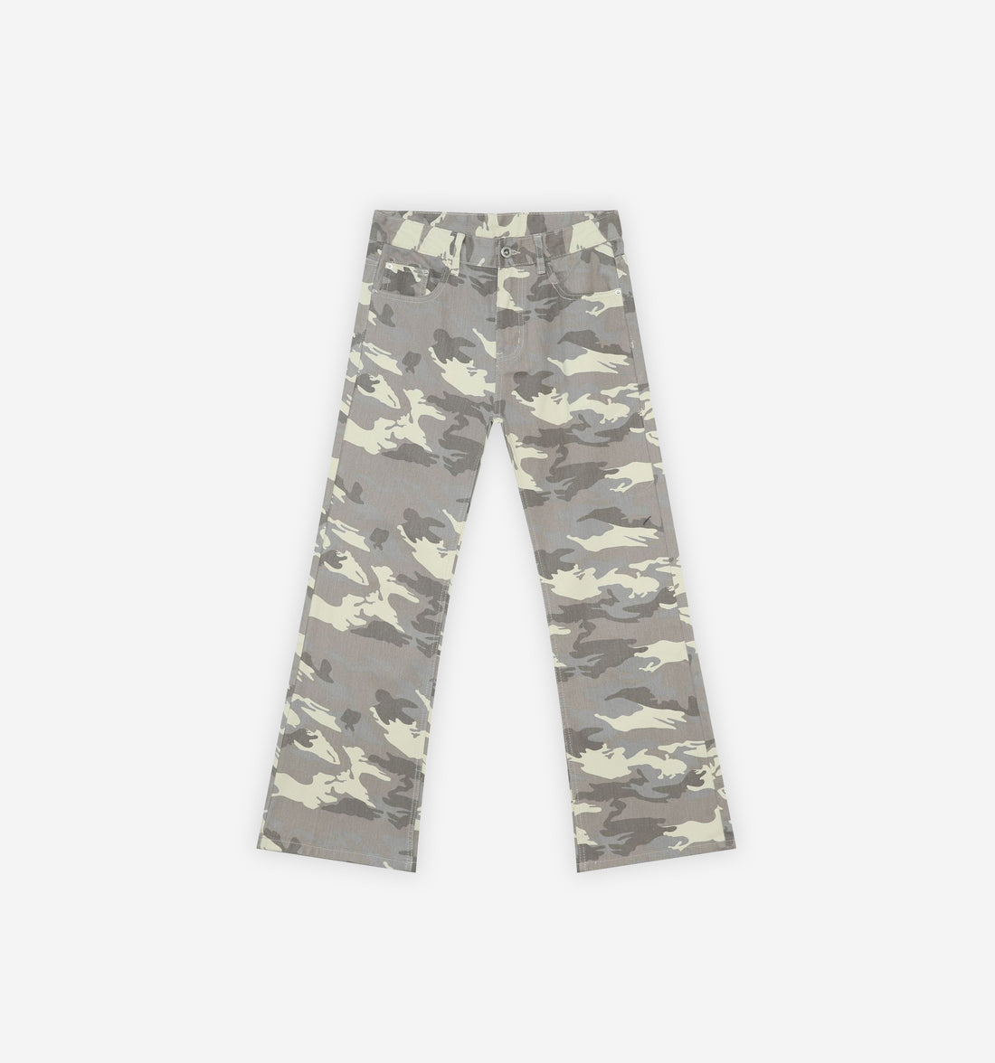 Camouflage pants on a white background