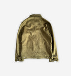 Back view of 2K WRLD Suede Jacket V2 in tan, showing smooth suede texture and stylish fit on a mannequin.