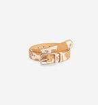Black cow belt from 2KWRLD featuring a sleek leather design with a silver buckle, perfect for casual or stylish wear.
