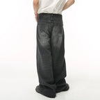 Black and grey Stellar Shadow denim jeans from 2KWRLD with a stylish, modern fit and shadow-inspired design.