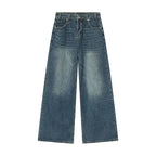Black and grey Stellar Shadow denim jeans by 2KWRLD, featuring a stylish shadow pattern and classic fit.