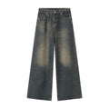 Black and grey Stellar Shadow denim jeans by 2KWRLD, featuring a stylish shadow pattern and classic fit.