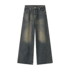 Black and grey Stellar Shadow denim jeans by 2KWRLD, featuring a stylish shadow pattern and classic fit.