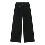 Black and grey Stellar Shadow denim jeans by 2KWRLD with a stylish distressed look and slim fit design.