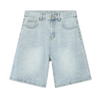 Blue Resist Jorts by 2KWRLD, denim-style shorts with frayed hems and distressed details, casual and trendy summer wear.