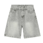 Blue Resist Jorts by 2KWRLD featuring distressed denim and a relaxed fit, perfect for casual summer style.