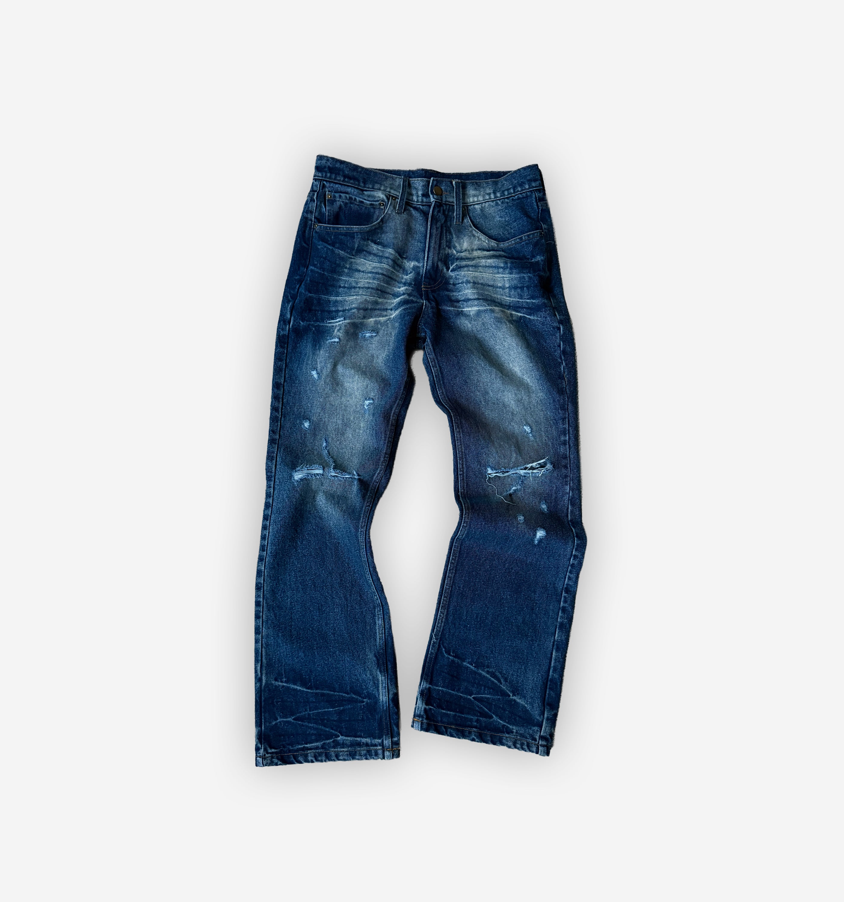 Pair of blue jeans on a white background