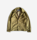 Front view of a stylish 2K WRLD Suede Jacket V2 in rich brown suede with a classic collar and zip closure.
