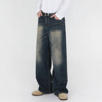 Blue Azure denim fabric from 2KWRLD, close-up of textured woven material with detailed stitching and color variation.