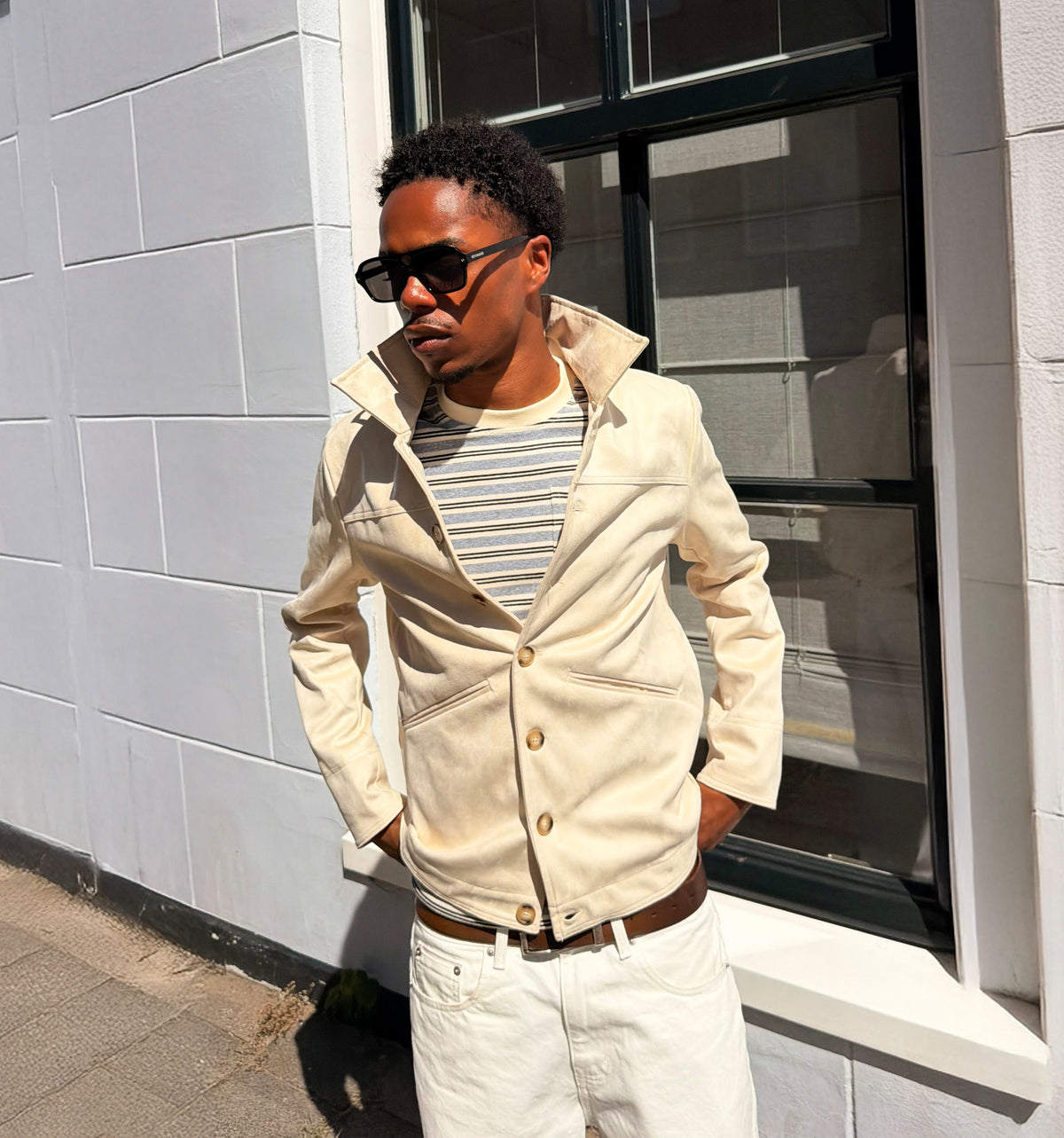 Villa Cream Suede Jacket V2