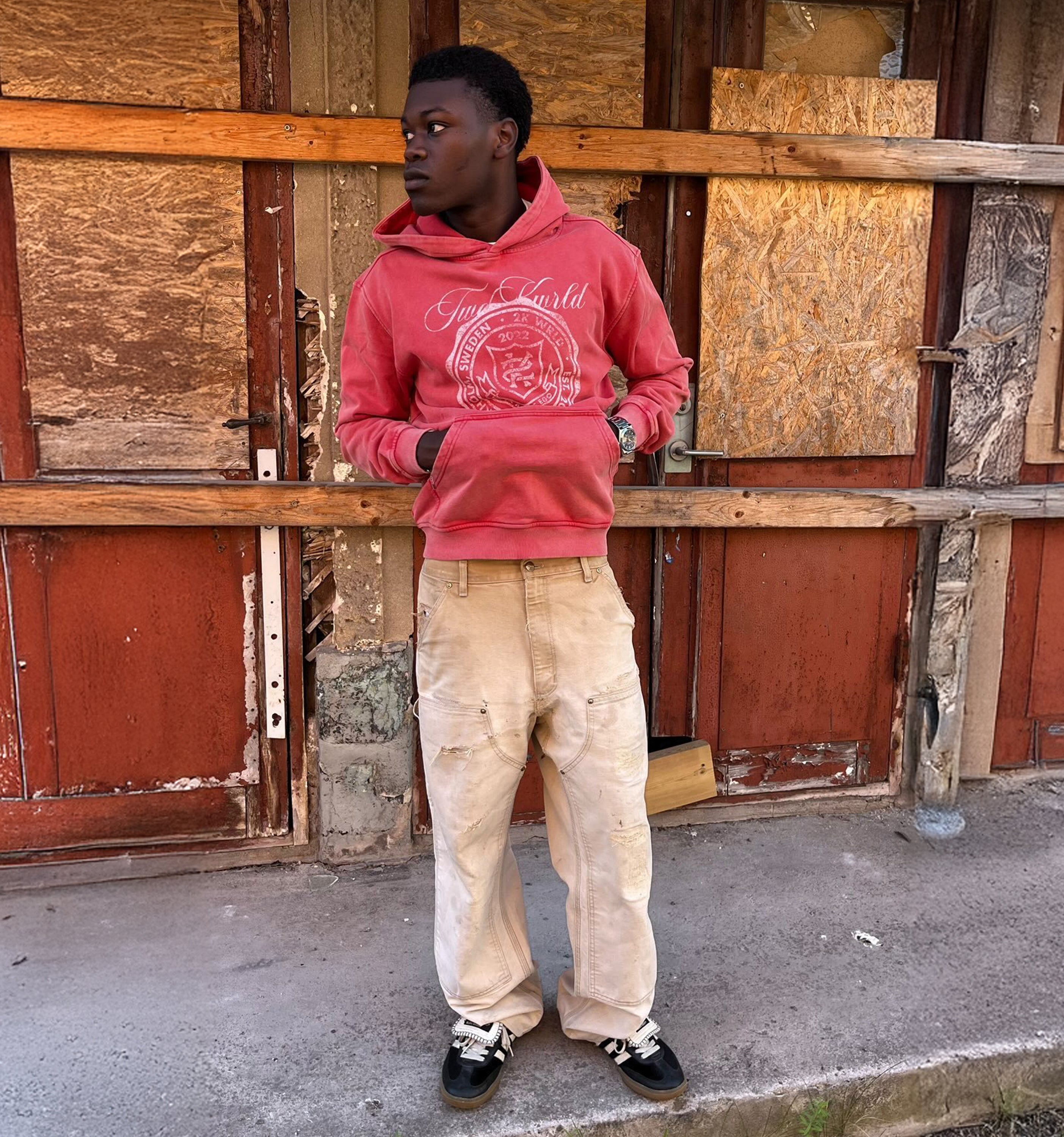 Coral Washed Hoodie