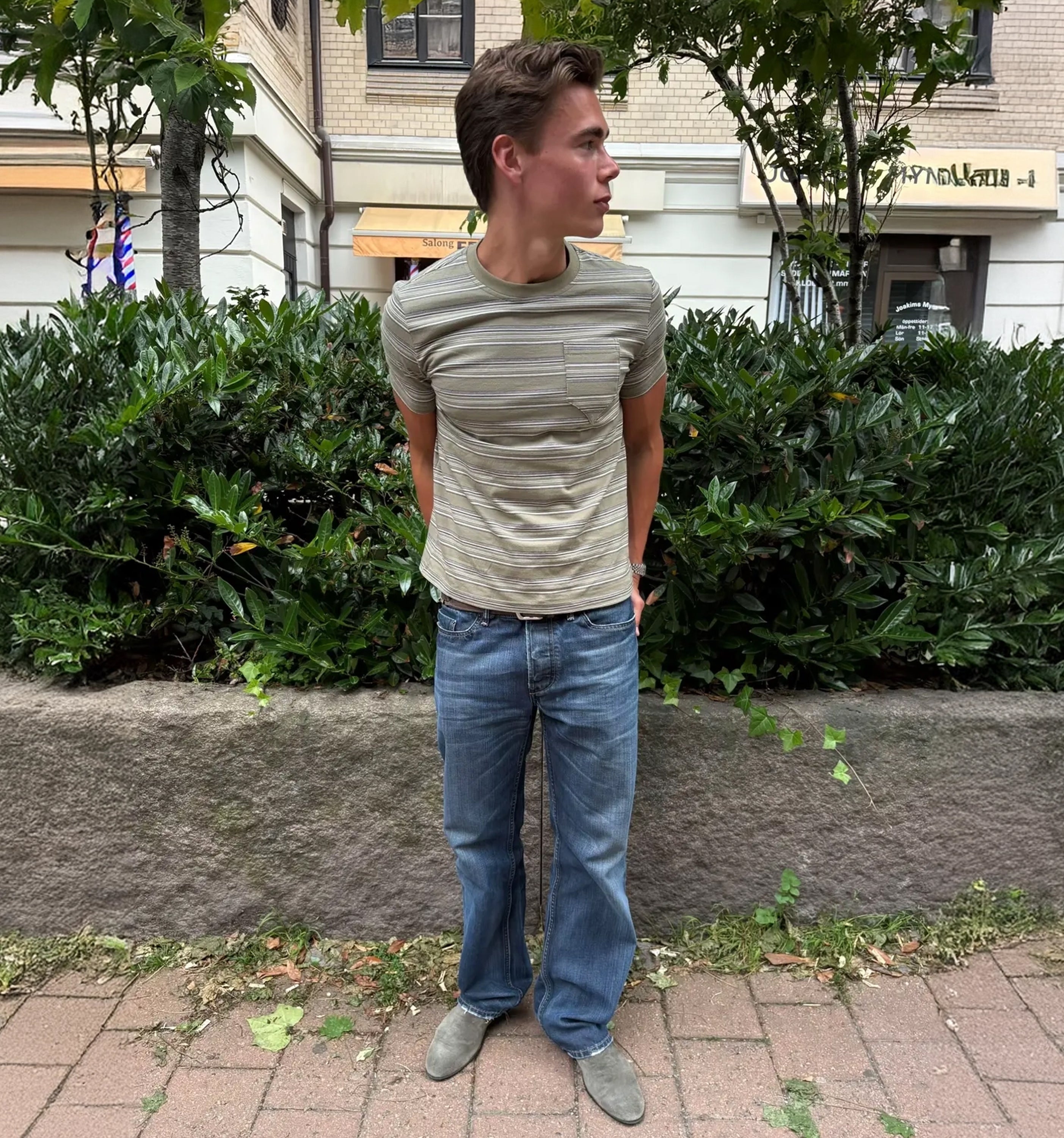Moss Striped Tee